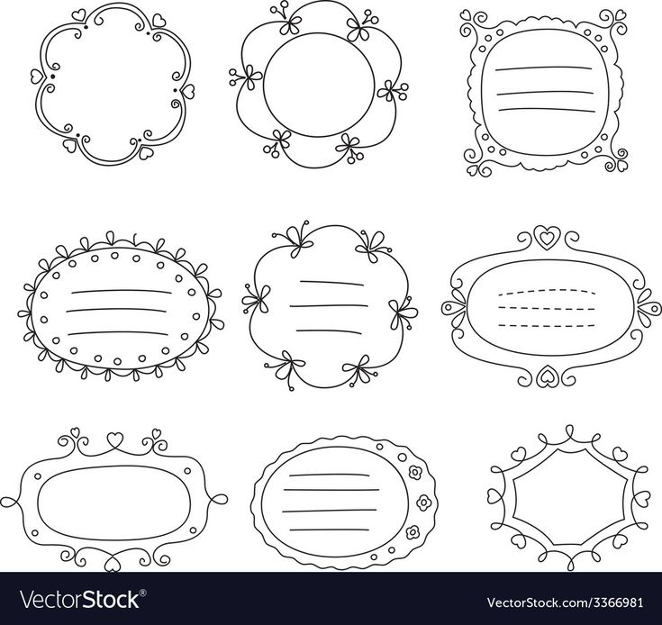 a set of decorative frames and labels