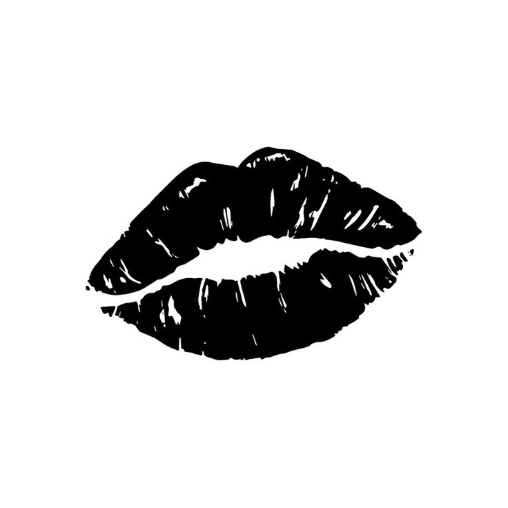 a black and white photo of a kiss on the lips, drawn in ink by hand