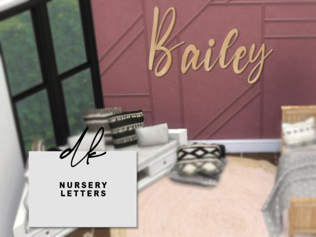 a room with a bed, desk and chair next to a wall that says bailey