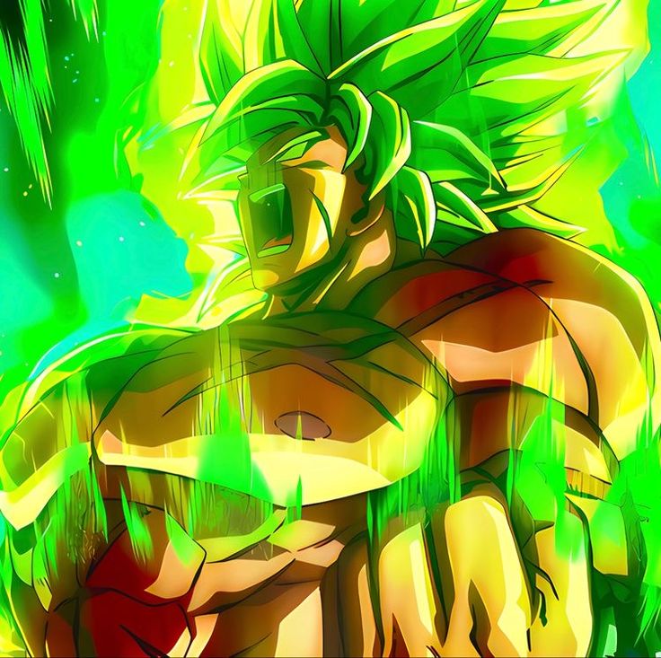 a digital painting of a man with green hair and no shirt standing in front of trees