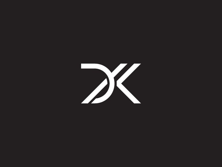 the letter k is made up of two white lines on a black background, and it appears