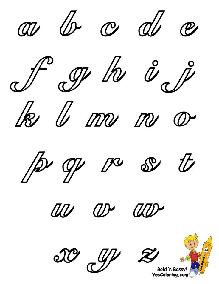 the alphabet is written in cursive writing