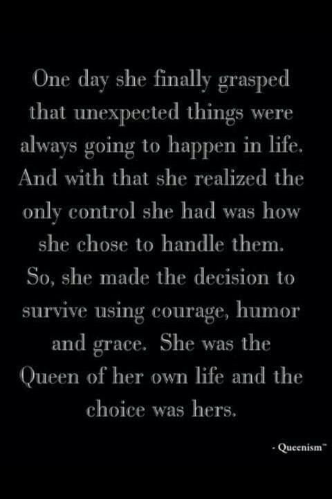 a poem written in black and white with the words, one day she finally passed that unexpected things were always going to happen in life