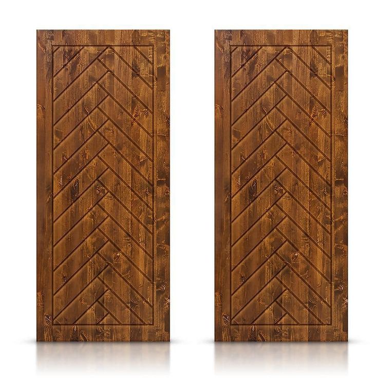 two wooden doors that have been made to look like chevrons on the sides