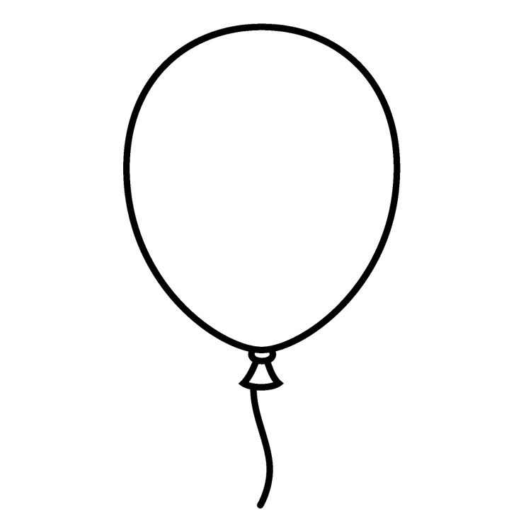 a black and white drawing of a balloon with a string attached to the end of it