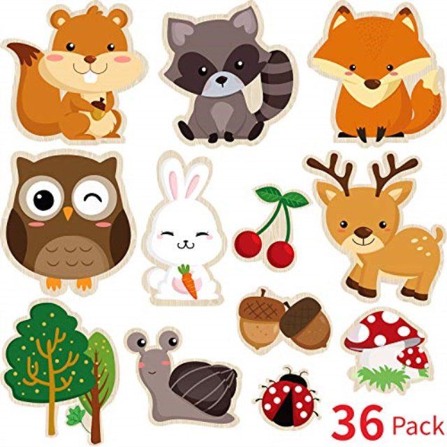 an assortment of stickers with different animals