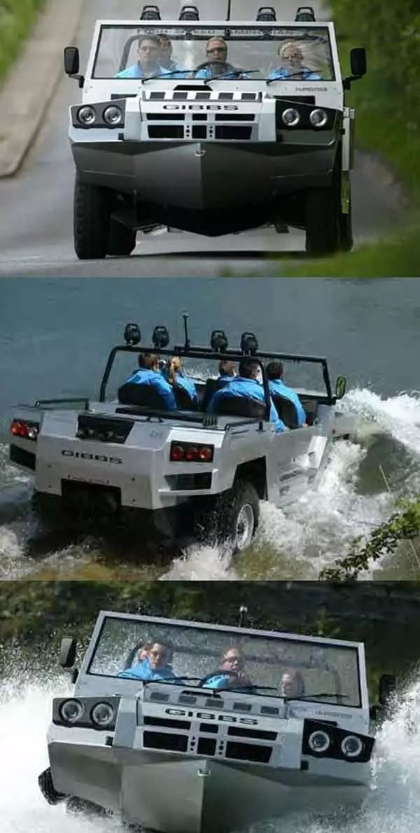 there are two pictures of people riding in a boat on the water, and one is driving