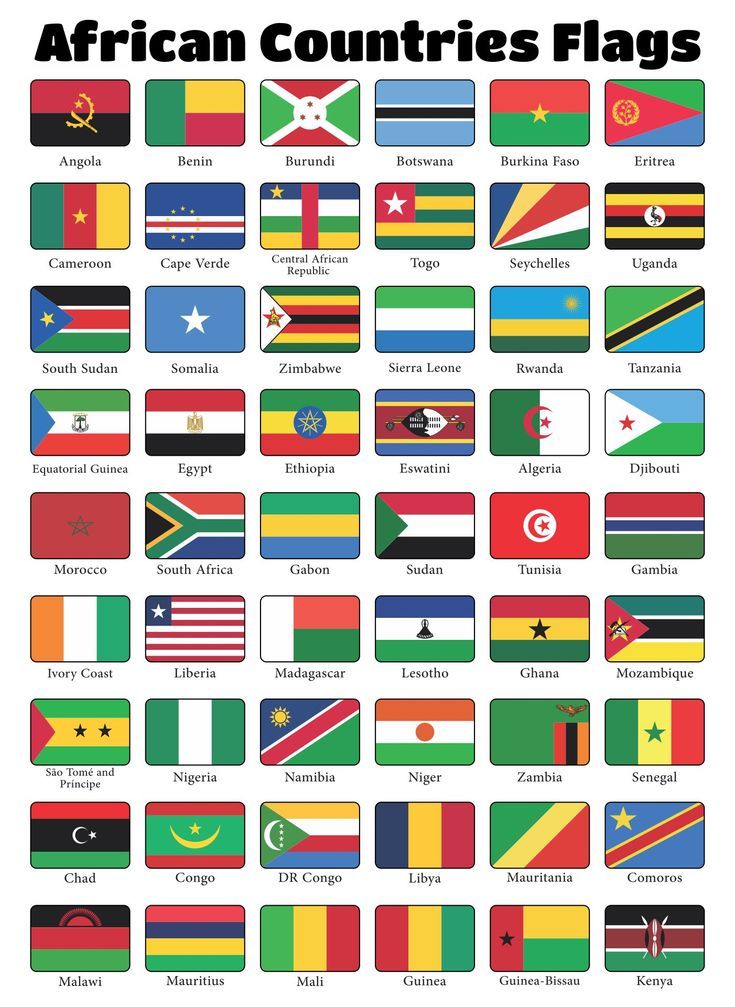 the flags of africa and other countries are shown in this poster, which shows all their country