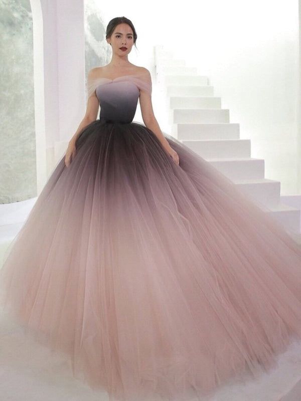 Silhouette:?A Line Waist: Natural Sleeve Length: Sleeveless Fabric:?Tulle Shown Color:?Ombre Built-In Bra: Yes Ombre Prom Dresses, Prom Evening Dresses, Tulle Balls, Cheap Evening Dresses, Long Prom Gowns, Tulle Ball Gown, Fairytale Dress, Ball Gowns Prom, Gown Prom