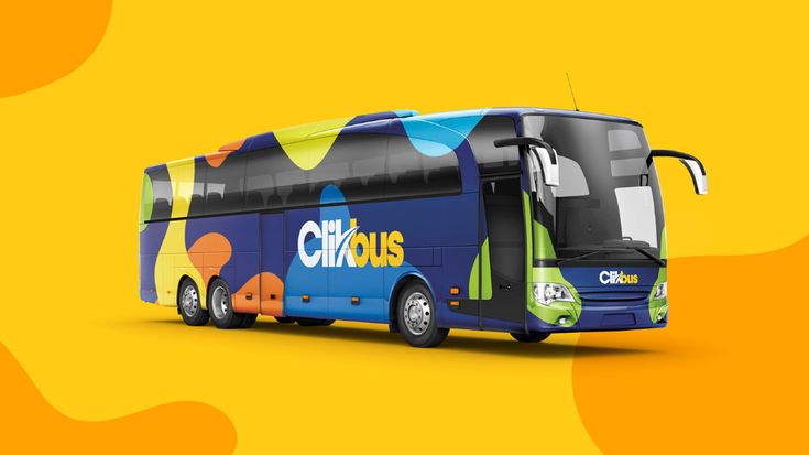 a colorful bus is parked in front of an orange and yellow background with the words circus on it