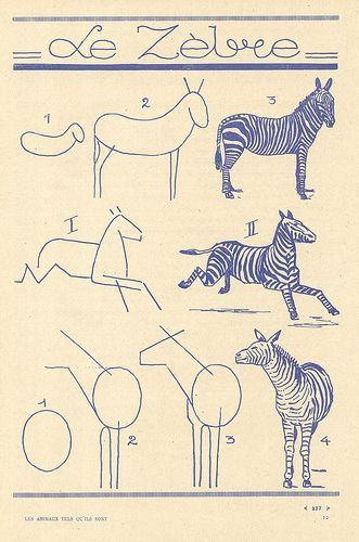 an old book with zebras and horses on it