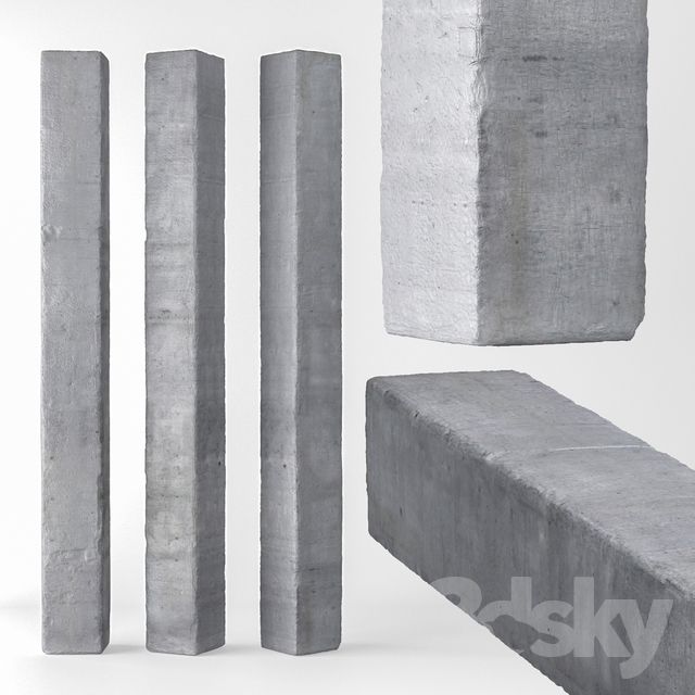 three concrete blocks are shown in this image