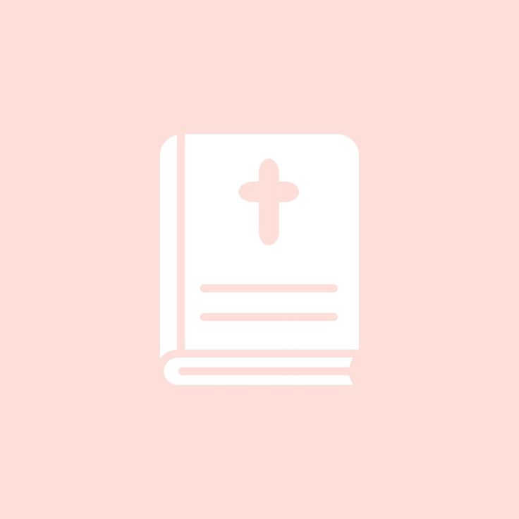 an open book with a cross on the front and back cover in white against a pale pink background