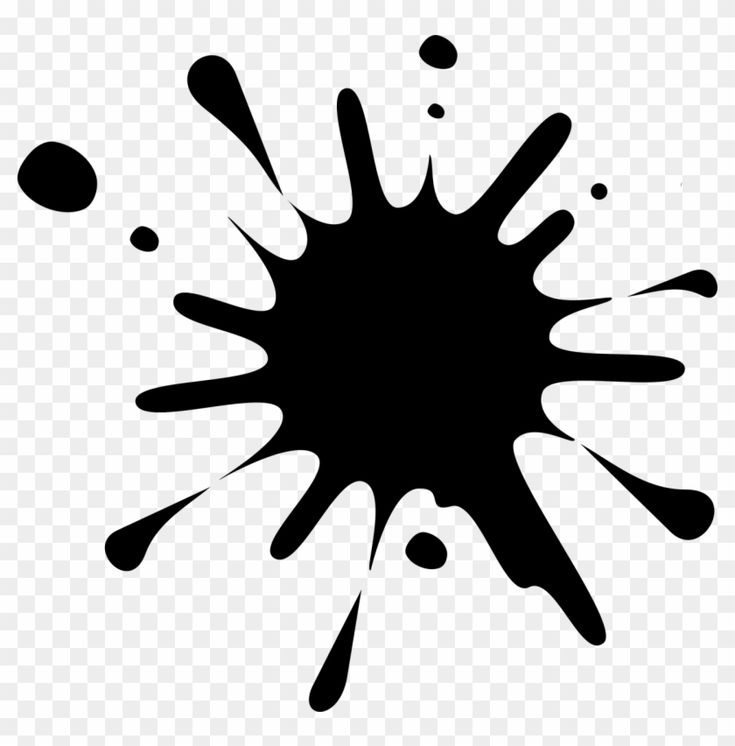 black and white ink splattered on a transparent background png - paint splash clipart