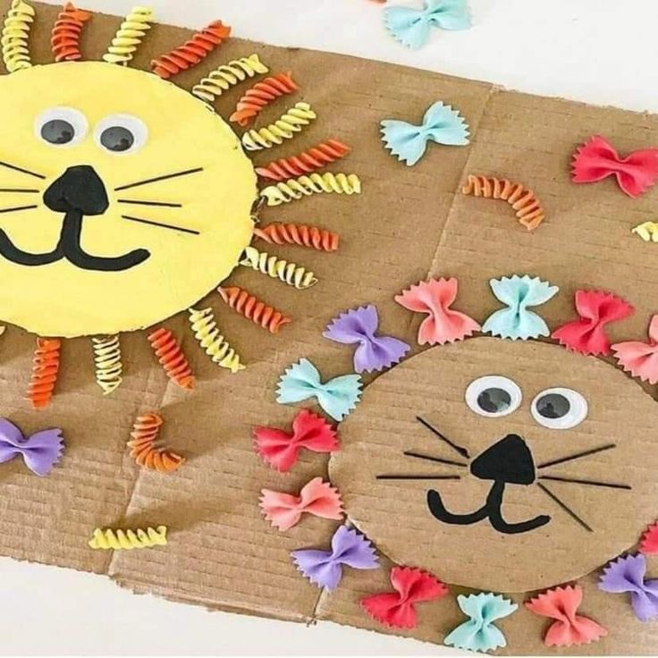 paper plate lion craft for kids to make