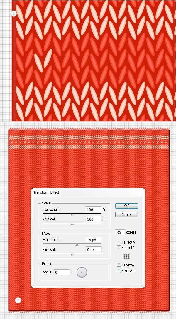 an image of a red and white background with some type of pattern on it's side