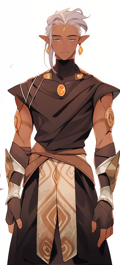 an anime character with white hair wearing armor and holding two hands on his hips