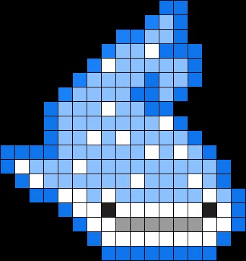 a cross stitch pattern with blue and white squares