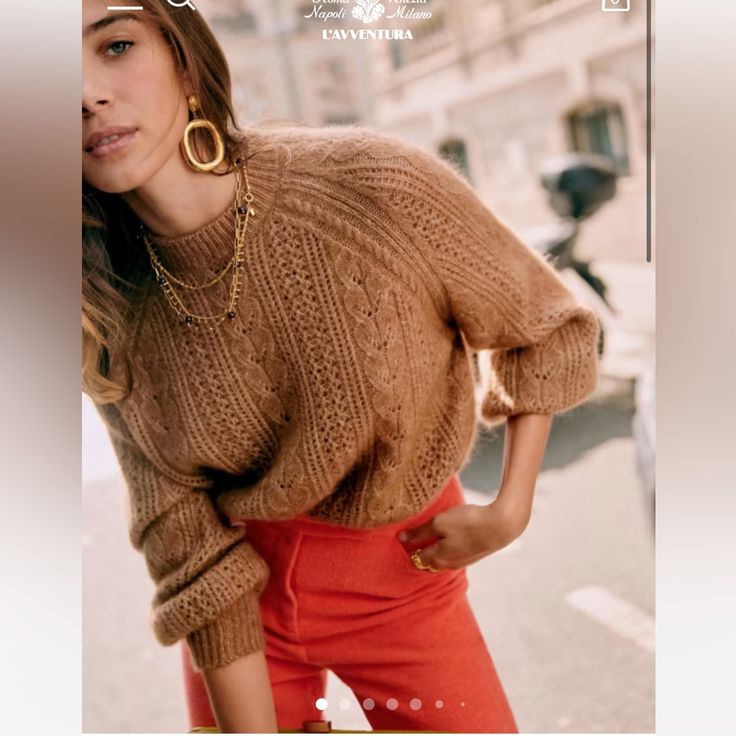 New Without Tags. Never Worn Long And Slightly Puffed Sleeves Jumper Fancy Knit Round Neckline Main Fabric : 33% Polyamide, 32% Wool, 32% Kid Mohair, 3% Elastane Dark Autumn, Mohair Sweater, Knitting Inspiration, Jumper Sweater, Parisian Style, Knit Sweater, Chic Style, Camel, Fall Outfits