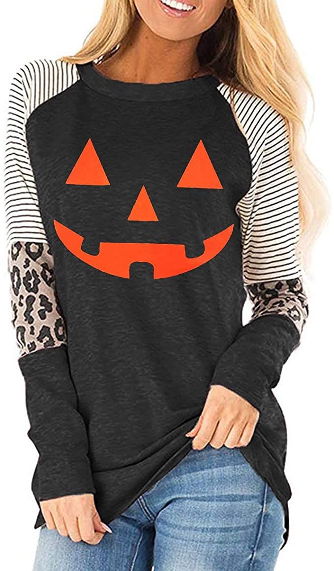 Fronage Women's Casual Striped T Shirt Long Sleeve Tunic Tops Cotton Loose Fitting Blouses thanksgiving shirts #fashion #style #womenstyle Long Sleeve Cotton Tops, Grunge Shirt, Loose Fit Shirts, Grunge Look, Tops Long Sleeve, Cute Blouses, Long Sleeve Tops Casual, Leopard Print Top, Pumpkin Faces