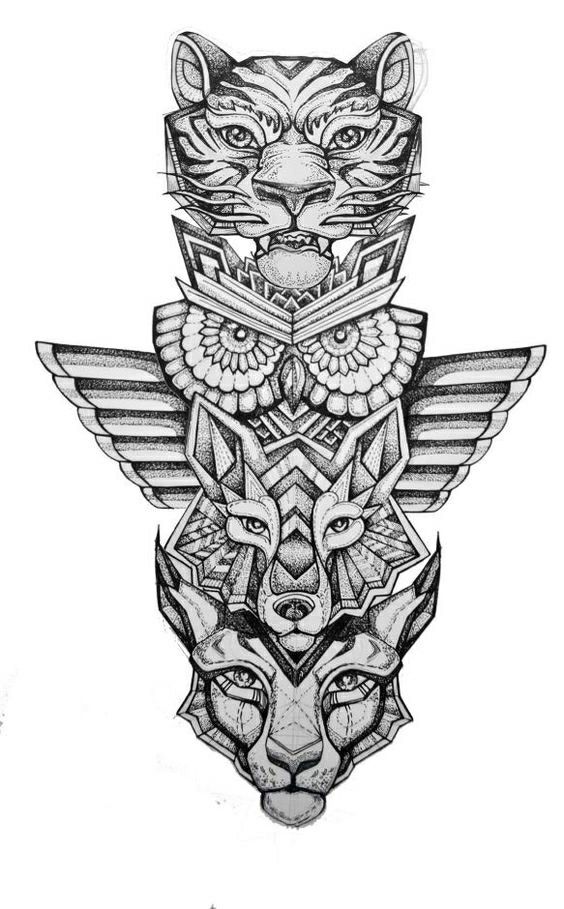 the head of a cat and two birds on top of each other, with an eagle in