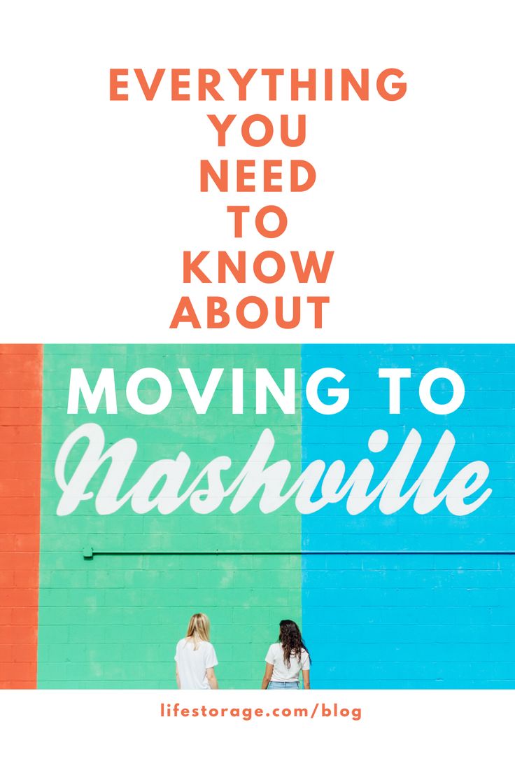 two women standing in front of a colorful wall with the words moving to nashville