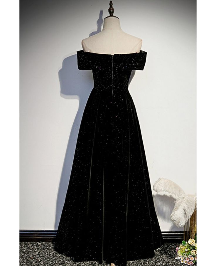 Get 10% off now! Buy off shoulder long black velvet formal dress with bling at cheap price online. Free stable shipping and pro custom service since 2009. Velvet Dress For Prom And Party Season, Formal Off-shoulder Velvet Dress, Off-shoulder Velvet Formal Dress, Black Velvet Evening Dress, Black Velvet Floor-length Dress For Formal Occasions, Black Velvet Evening Dress For Gala, Black Velvet Dress For Party Season, Black Velvet Dress For Gala, Black Velvet Evening Dress For Party