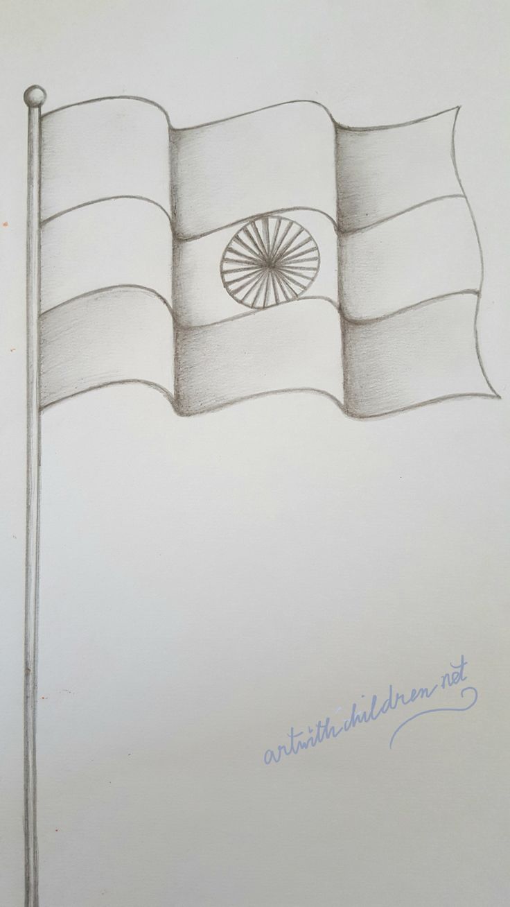 a pencil drawing of the flag of india