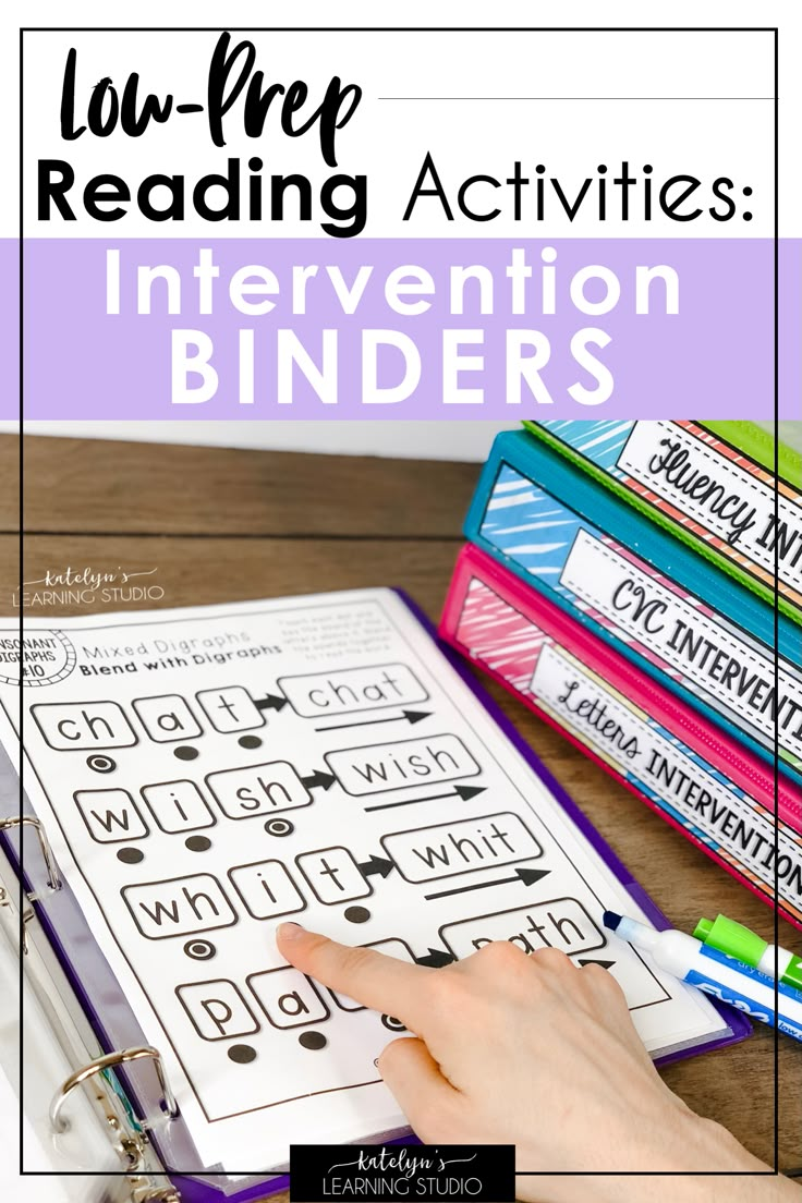 a binder with the text low - prep reading activities in it, and an image of