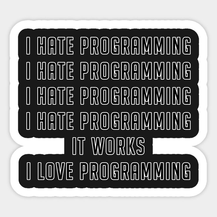 i hate programming sticker on a white background