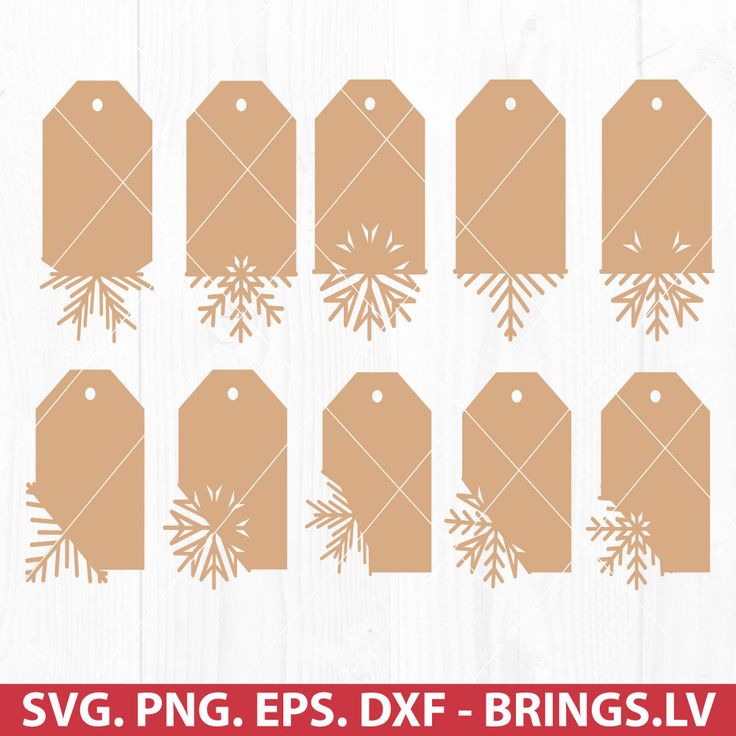 snowflake tags svg cut file