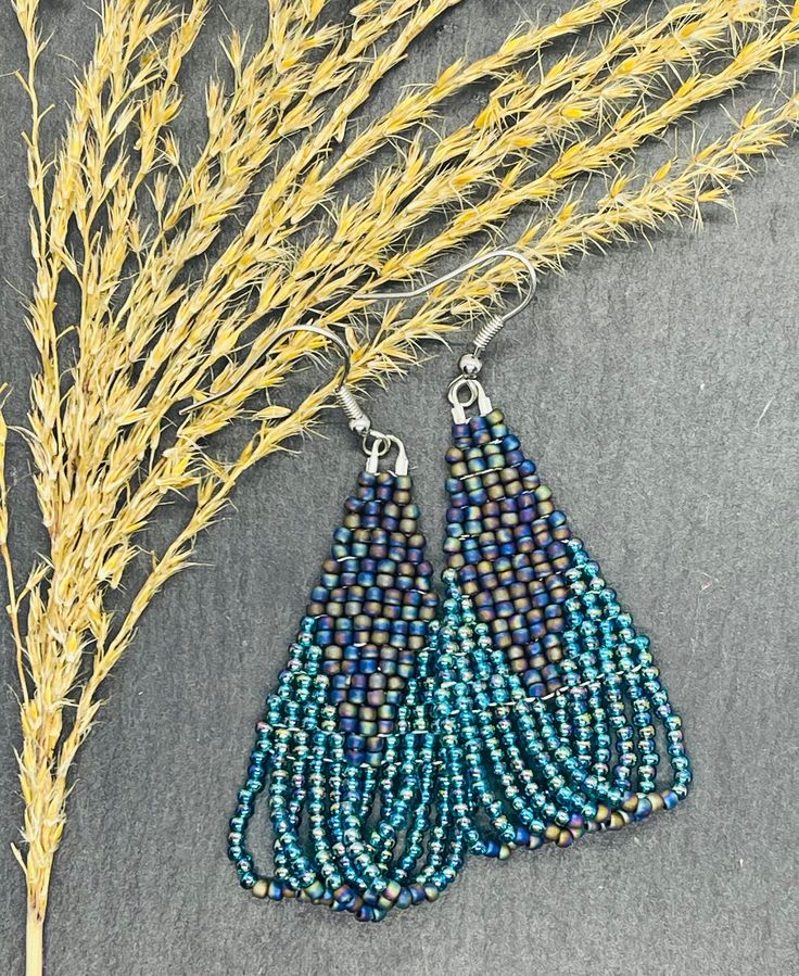 Stunning beaded fringe earrings made from quality glass miyuki Delicas with hypoallergenic hooks these measure 2.5 inch long and incredibly light to wear they are so so sparkly just wish I could capture it in the image they, are a beautiful multi colour set of earrings Multicolor Long Drop Earrings With Beaded Fringe, Colour Set, Native Crafts, Earrings Patterns, Beaded Fringe Earrings, Bead Projects, Ear Ring, Nativity Crafts, Beadwork Patterns