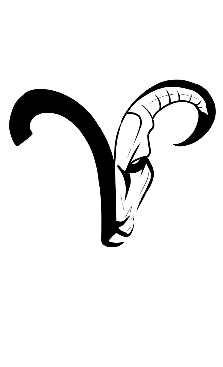 an animal's head is shown in the shape of a letter n, with horns