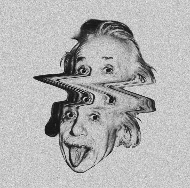 an image of two people with their faces in the reflection of each other's heads