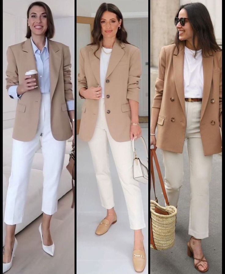 Cream Trousers Outfit, Beige Blazer Outfit, Looks Blazer, Winter Outfits 2024, Modest Outfit Ideas, Beige Jeans, Casual Outfits For Work, Trouser Outfit, Hijabi Fashion Casual