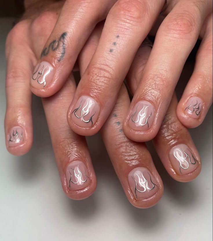 Clear Nail Ideas Short, Simple Manicure Designs, White Manicure Designs, Guys Nail Designs, Manicure Designs For Short Nails, Masc Nails, Summer Manicure Designs, 2023 Manicure, Men Manicure