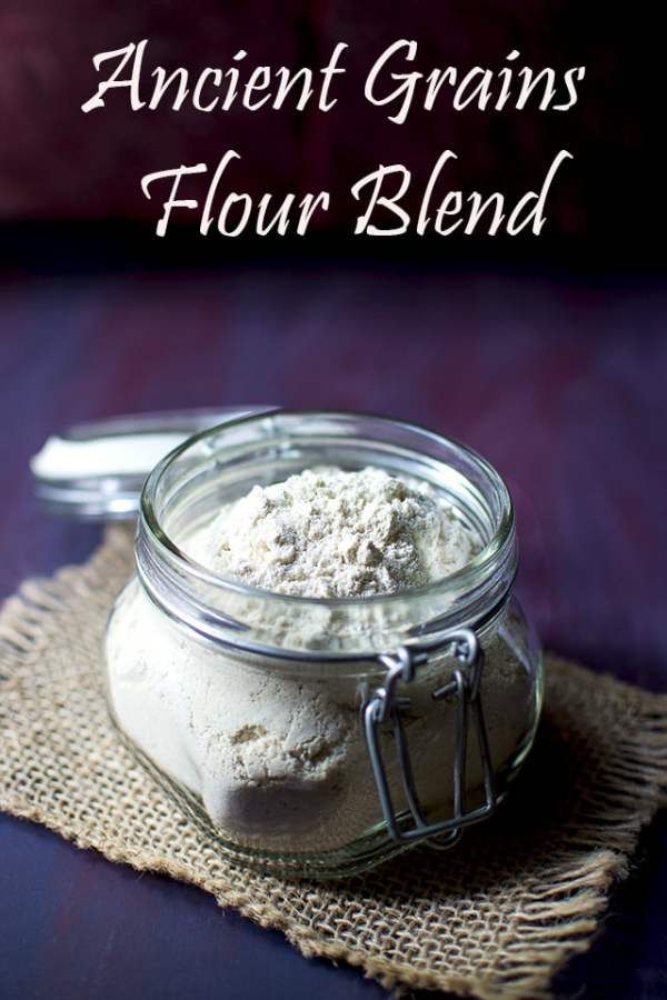 a jar filled with flour sitting on top of a table