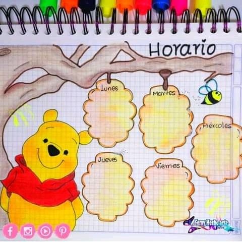 a drawing of winnie the pooh hanging from a tree with honeycombs on it