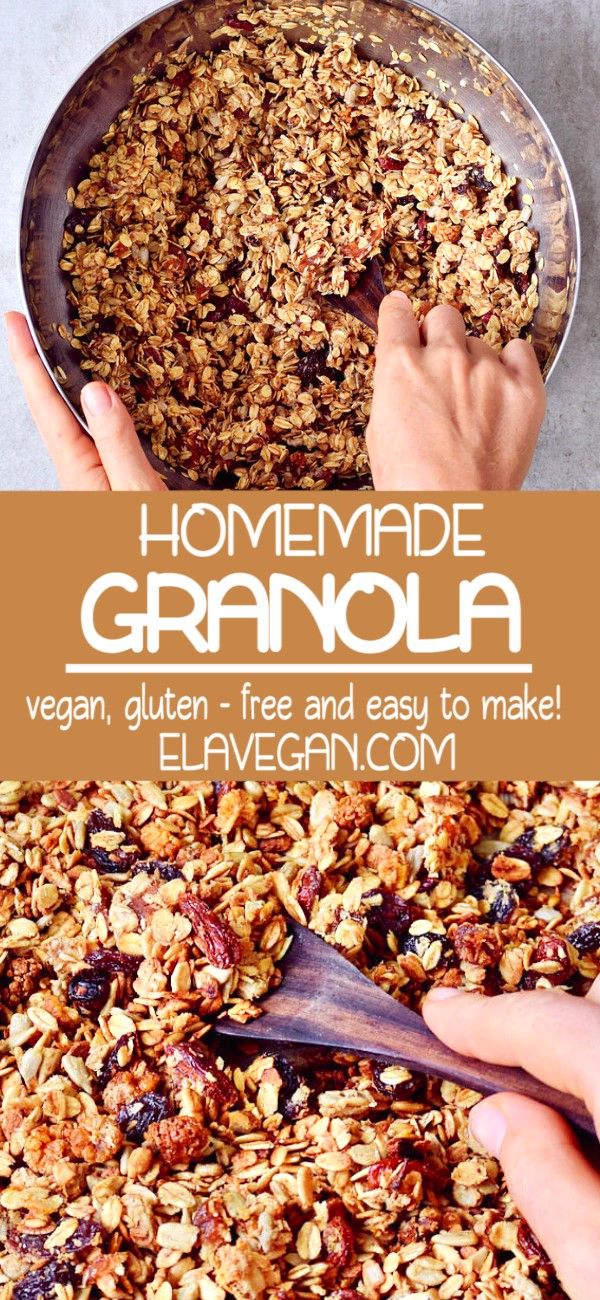 homemade granola made with vegan, gluen, free and easy to make