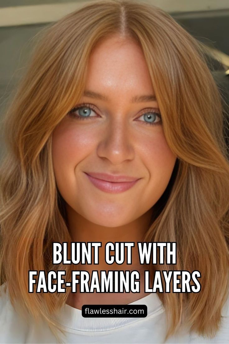 Blunt Cut With Face-Framing Layers Haircuts For Square Faces, Angled Haircut, Haircut For Square Face, Square Face Hairstyles, Face Framing Layers, Square Face, Square Faces, Lucky You, Face Framing