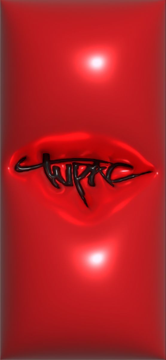 an abstract red background with the word love in black letters on it's side