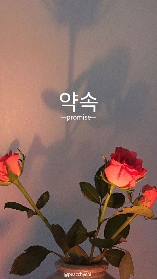 three roses in a vase with the words promise written on it's side