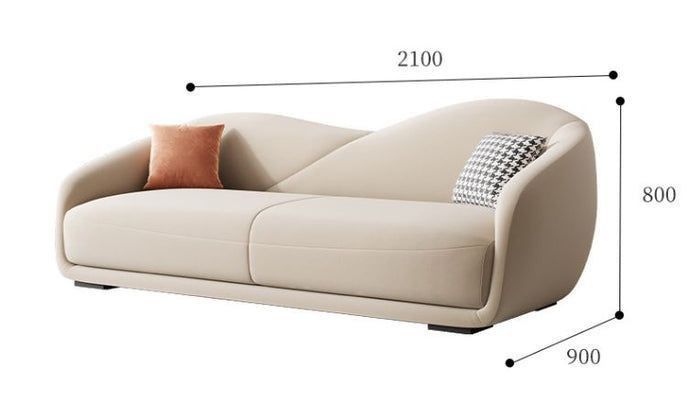 an image of a couch with measurements for the seat and backrests on it