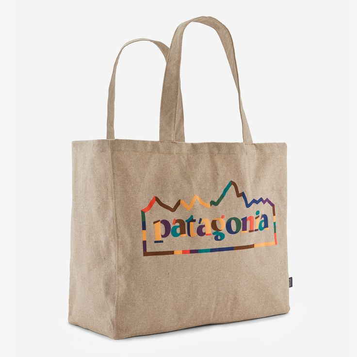 This 100% recycled tote is made of scraps from our Uprisal styles. By utilizing fabric scraps and recycled bottles, we reduce our reliance on virgin raw materials. Made in a Fair Trade Certified™ factory. | Patagonia Recycled Oversized Tote in Classic Tan - Tote Bags Casual Bags Made Of Recycled Materials, Casual Bags Made From Recycled Materials, Eco-friendly Upcycled Bags From Recycled Materials, Eco-friendly Recyclable Bags Made From Recycled Plastic, Reuse Fabric, Tan Tote Bag, Recycled Tote, Money Bags, Lifestyle Accessories