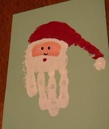 an image of santa clause handprinted on paper