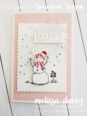 a card with a snowman on it