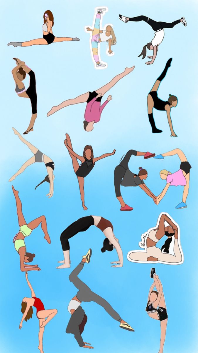 a group of women doing different yoga poses