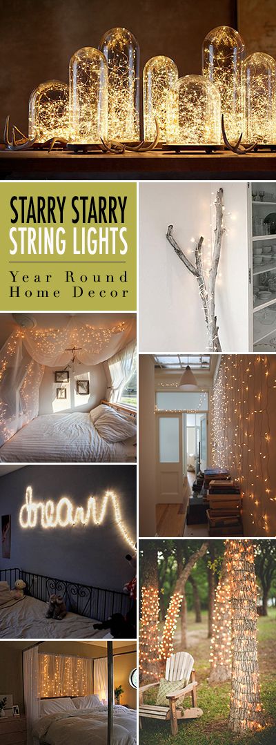 the cover of starry starry string lights is shown in several different photos and sizes