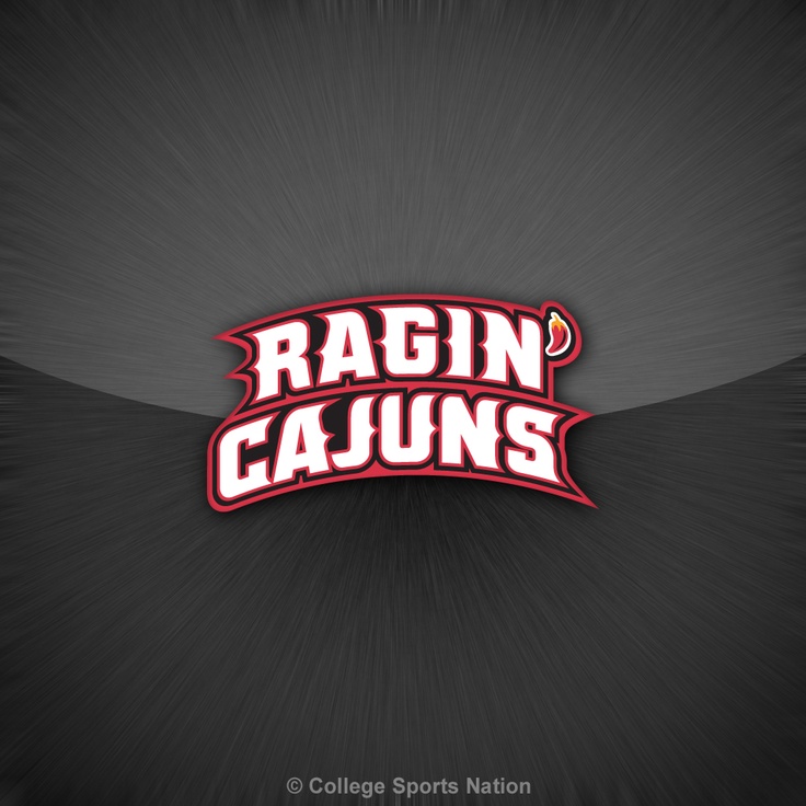 the logo for ragn cajuns on a black and red wallpaper background