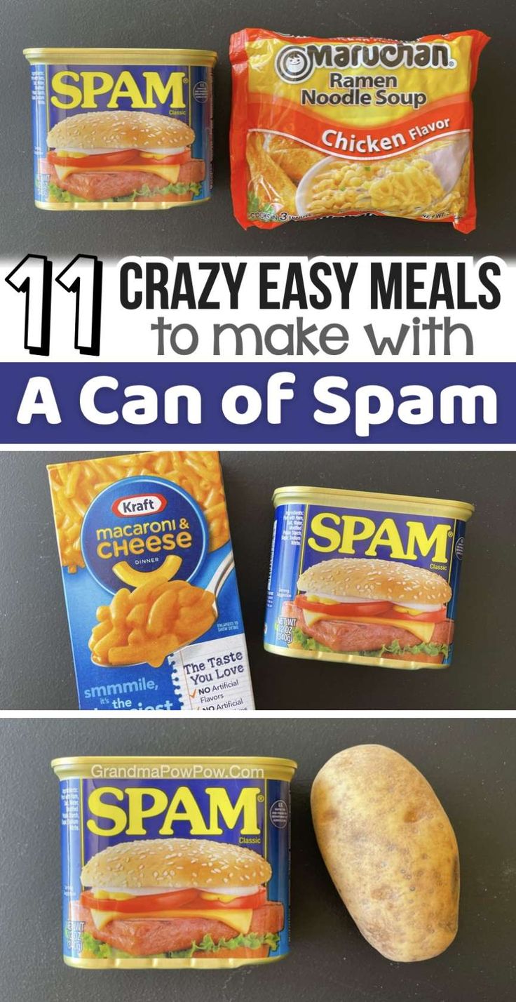 three different types of spam are shown